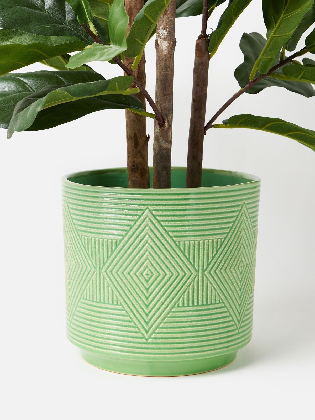 Oliver Bonas Green Cerchio ceramic plant pot, imported from the UK