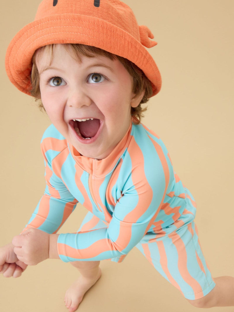 MORI Orange Coral Crab bucket hat for babies - British product