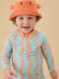 MORI Orange Coral Crab bucket hat for babies - British product