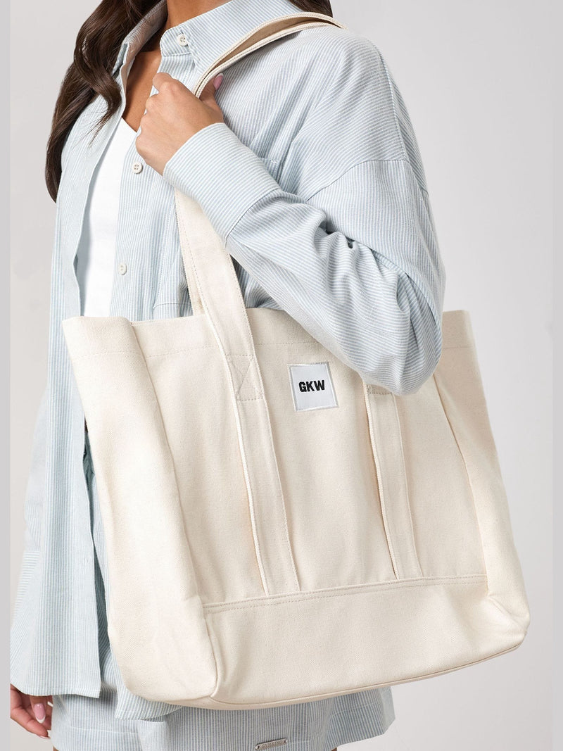 Gym King Brown GKW Badge tote bag, UK version
