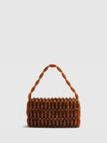 River Island brown beaded clutch bag, UK version