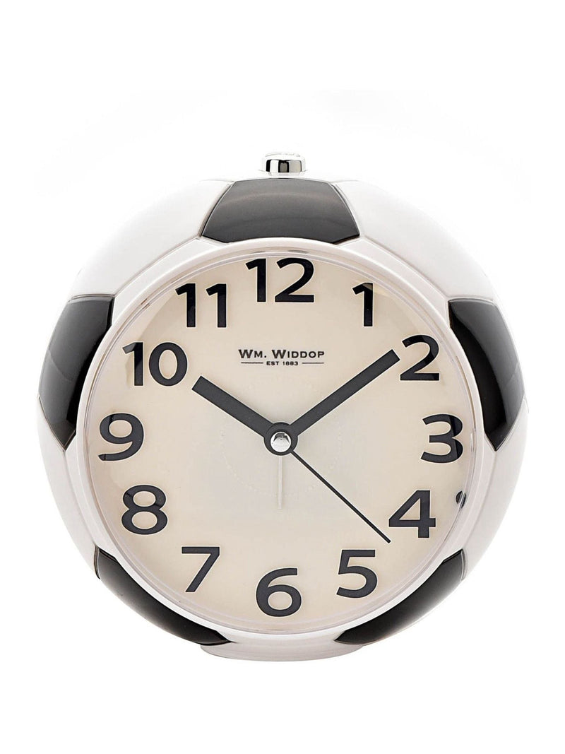 Widdop white football alarm clock with touch lens - UK version