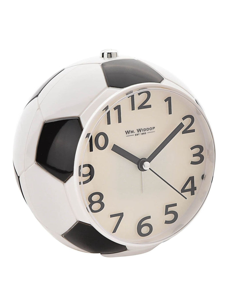 Widdop white football alarm clock with touch lens - UK version