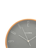 Widdop oak bamboo wall clock with grey dial - British product