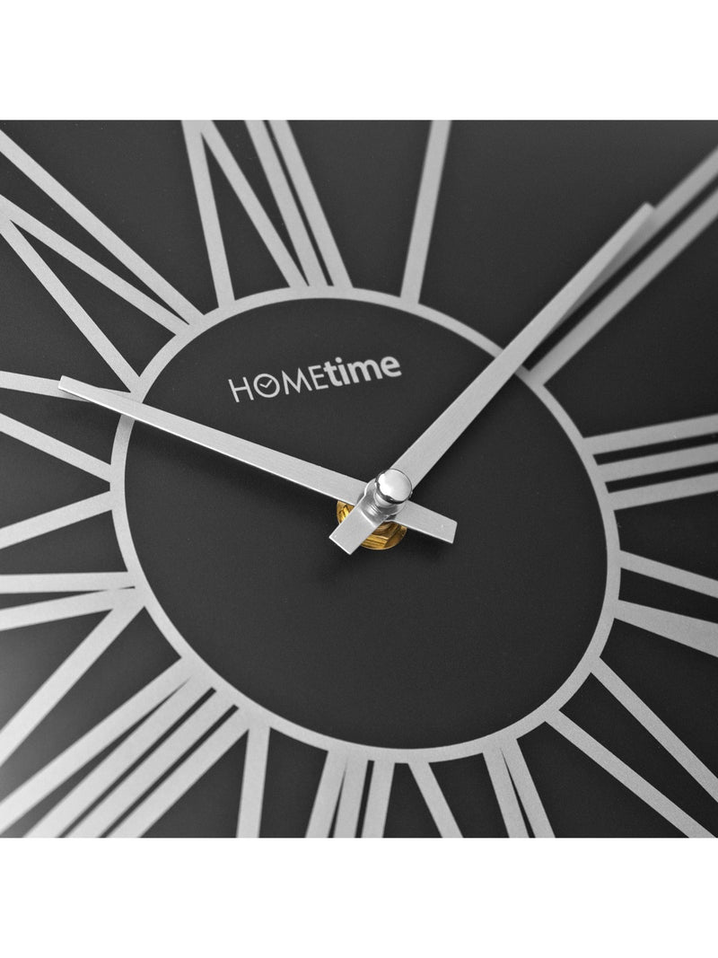 Widdop silver aluminium wall clock 31x38cm (British brand)