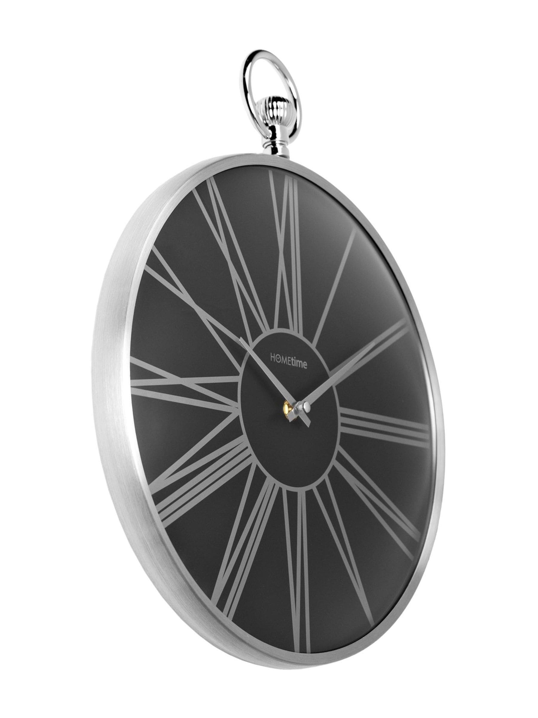 Widdop silver aluminium wall clock 31x38cm (British brand)