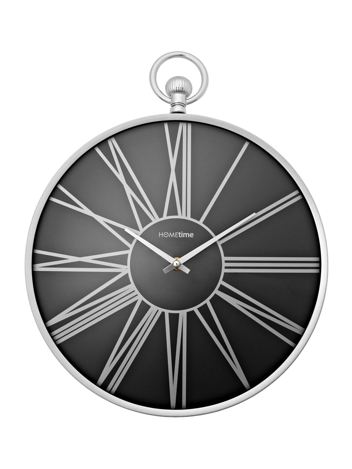 Widdop silver aluminium wall clock 31x38cm (British brand)