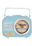 Widdop blue retro radio mantel clock 20cm, UK version