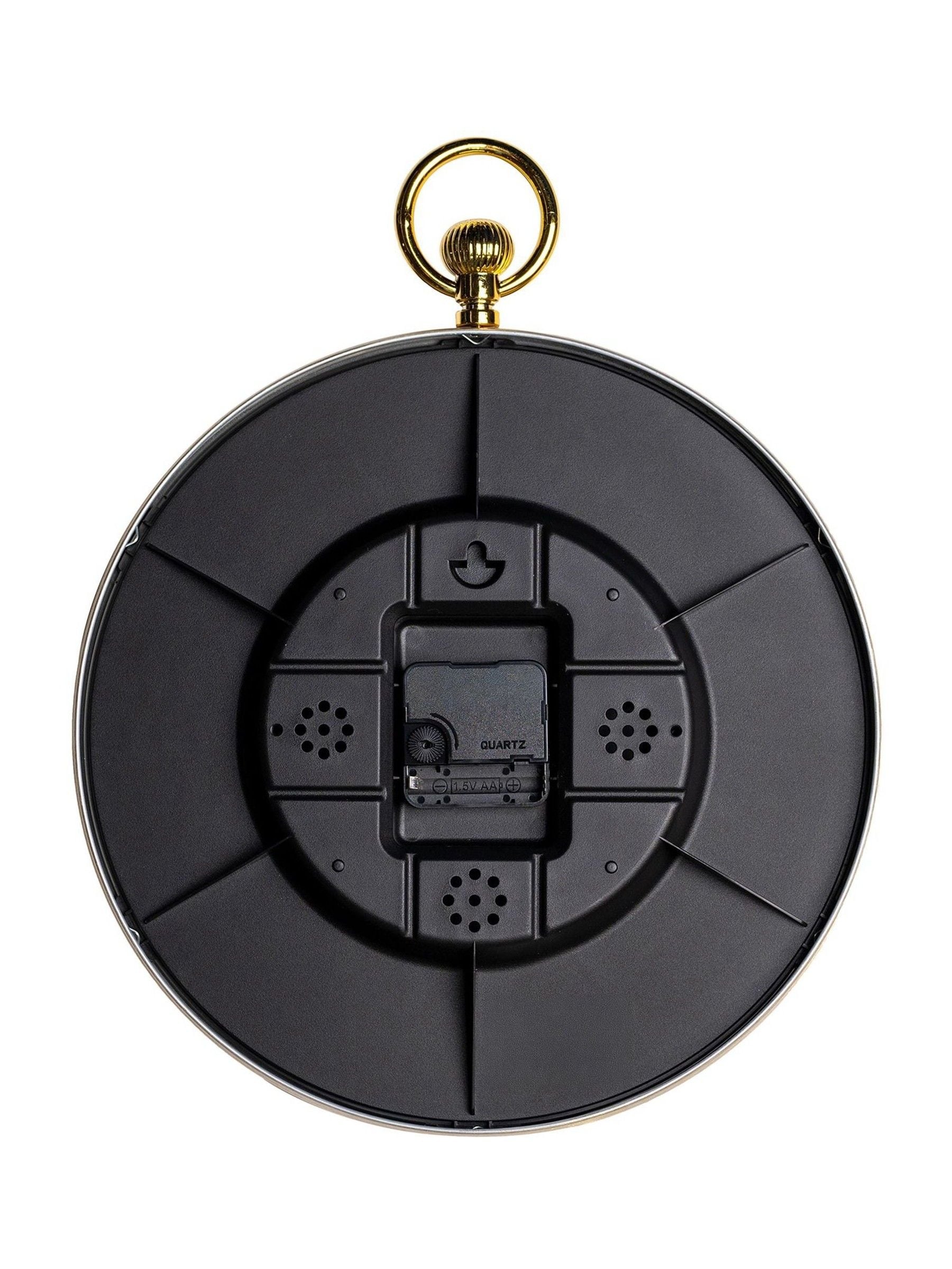 Widdop gold aluminium wall clock with black dial, UK version