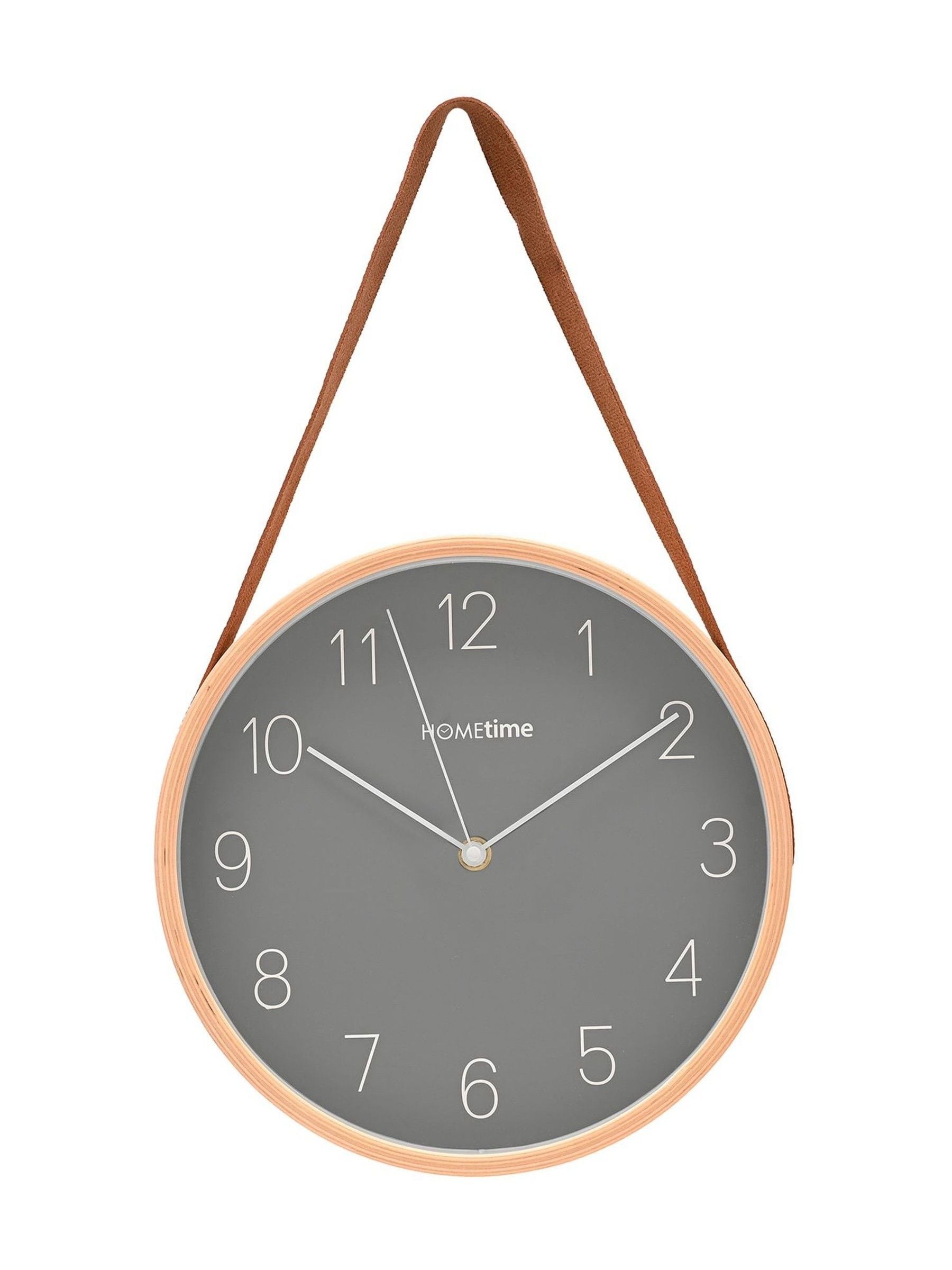 Widdop oak wall clock with hanging belt - British product