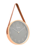 Widdop oak wall clock with hanging belt - British product