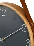 Widdop oak wall clock with hanging belt - British product