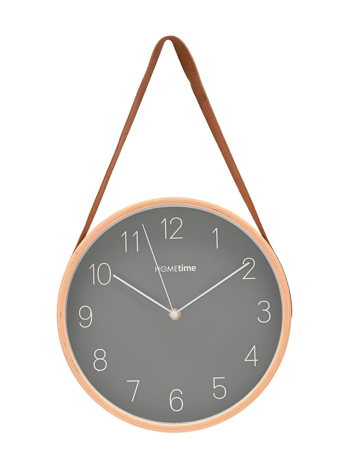 Widdop oak wall clock with hanging belt - British product