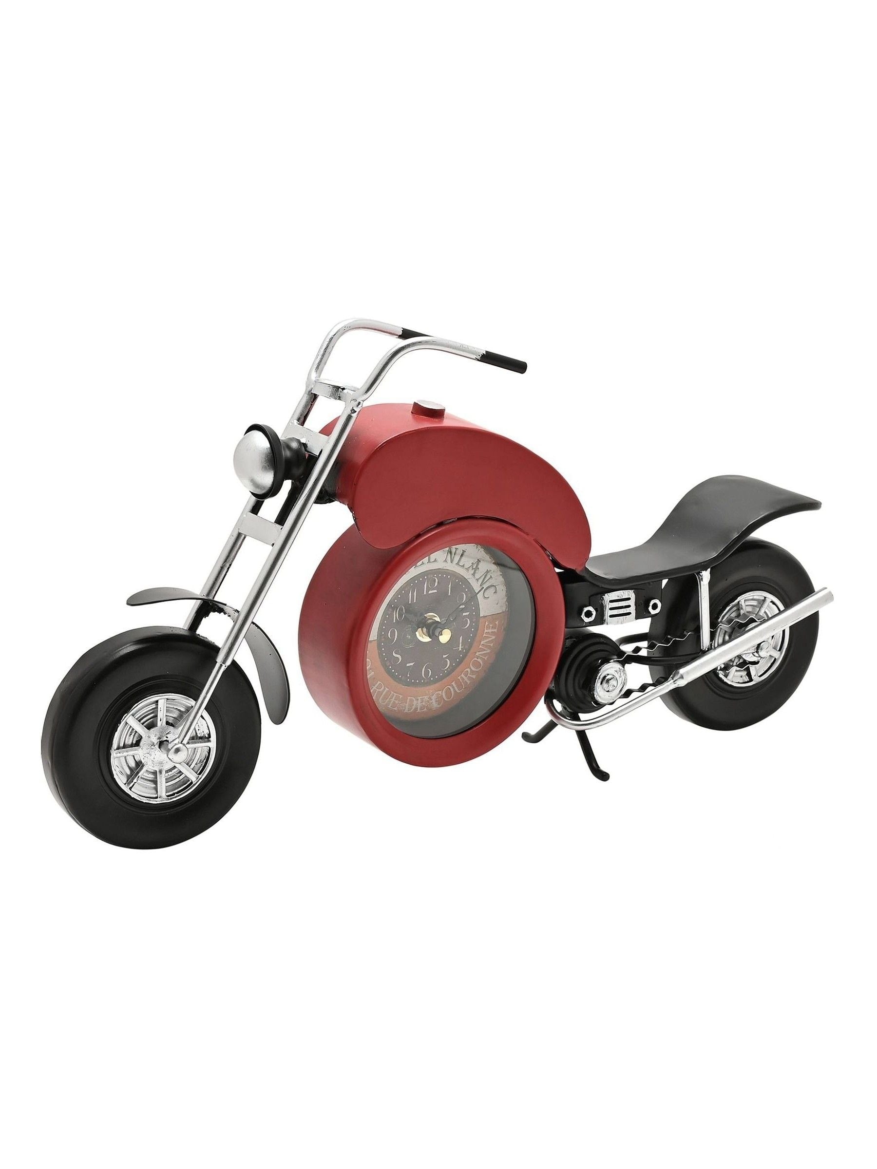 Widdop red motorcycle mantel clock 40cm, imported from the UK