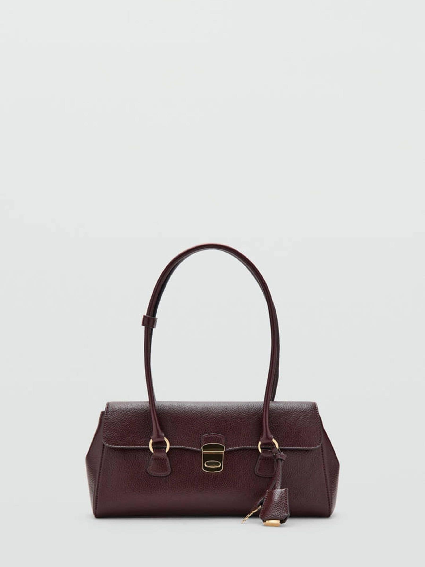 Mango red faux leather padlock shoulder bag - British product