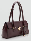 Mango red faux leather padlock shoulder bag - British product