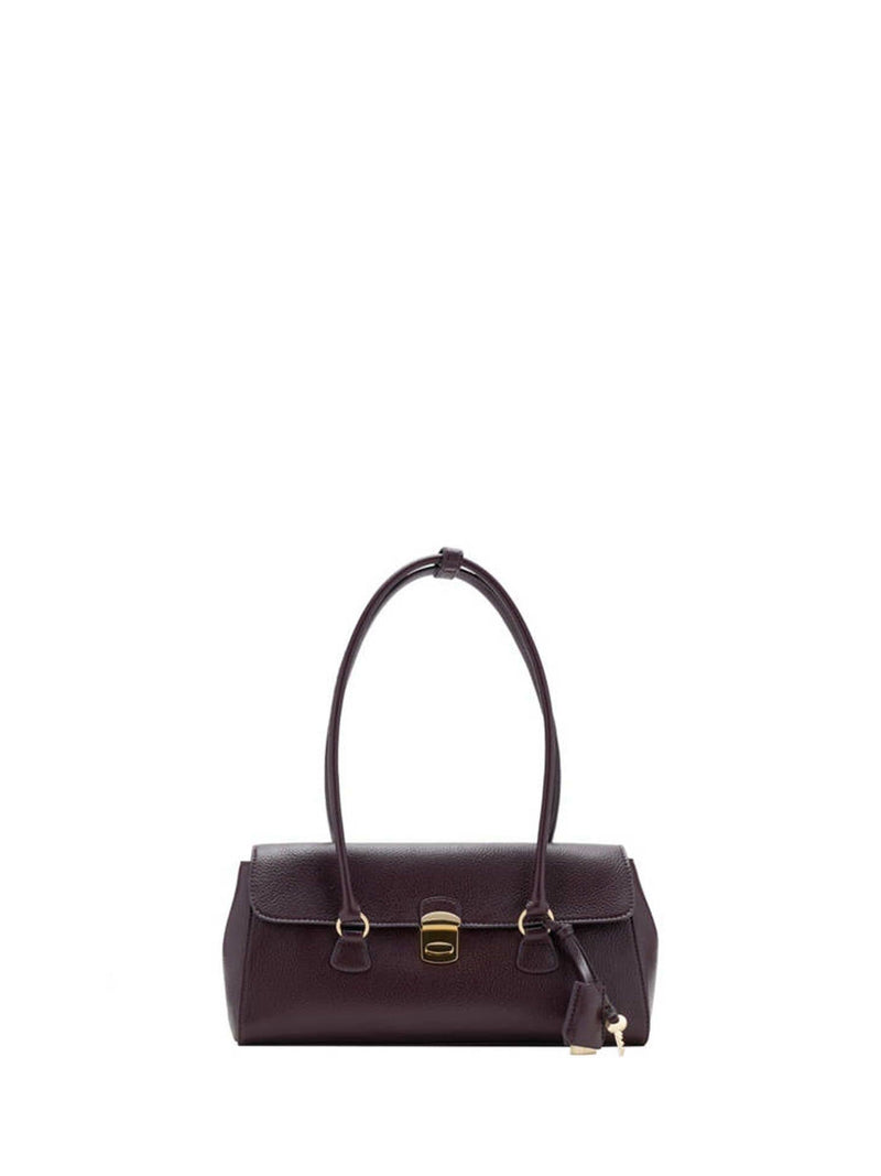 Mango red faux leather padlock shoulder bag - British product