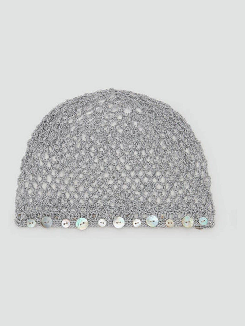 Mango Silver Crochet Woven Beaded Hat - British product