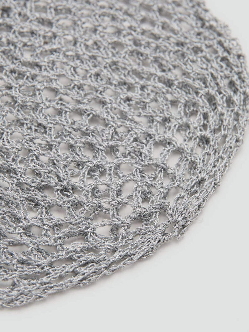 Mango Silver Crochet Woven Beaded Hat - British product