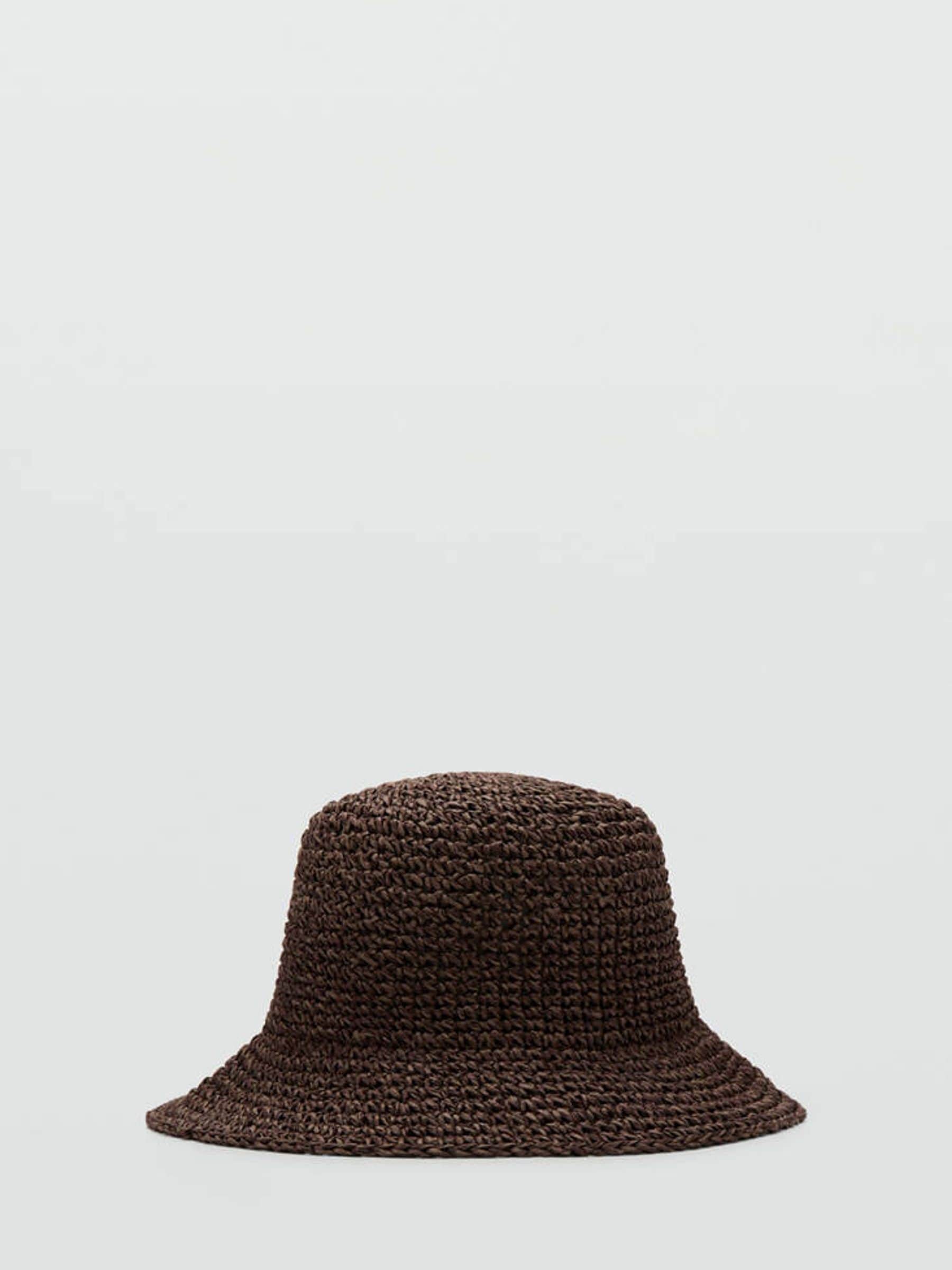 Mango brown wide brim straw sun hat (British brand)