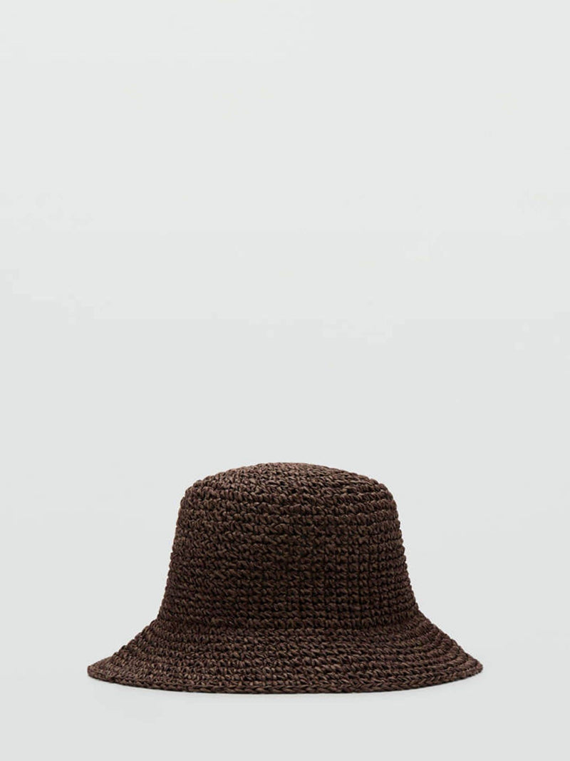 Mango brown wide brim straw sun hat (British brand)