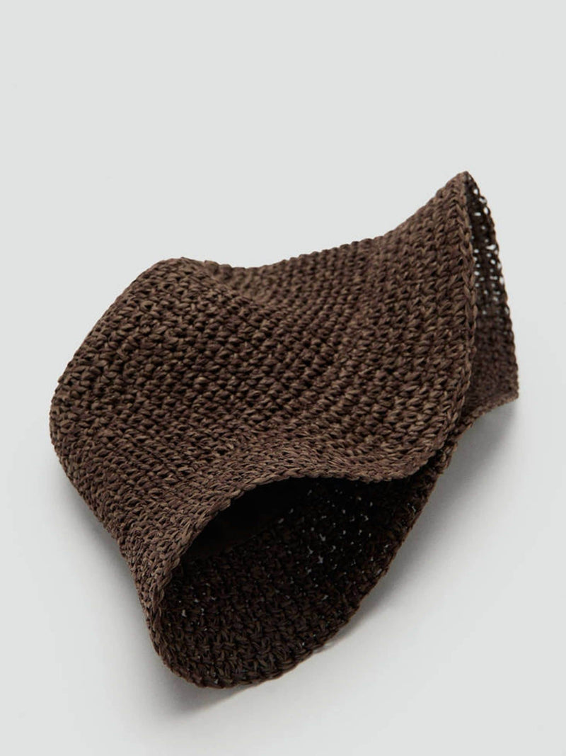 Mango brown wide brim straw sun hat (British brand)
