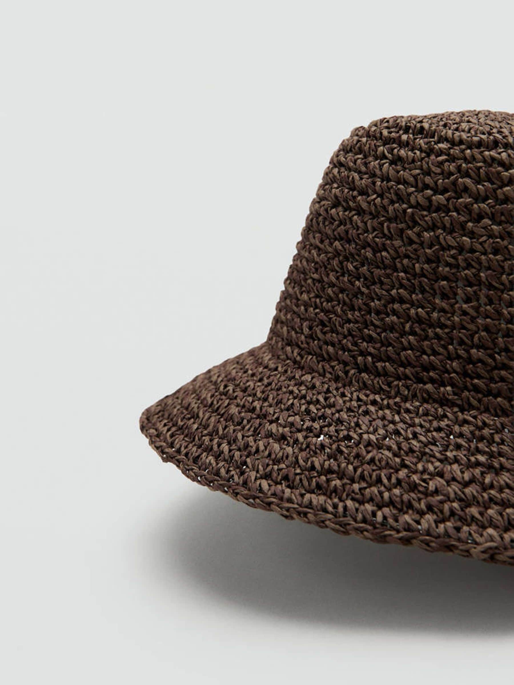 Mango brown wide brim straw sun hat (British brand)