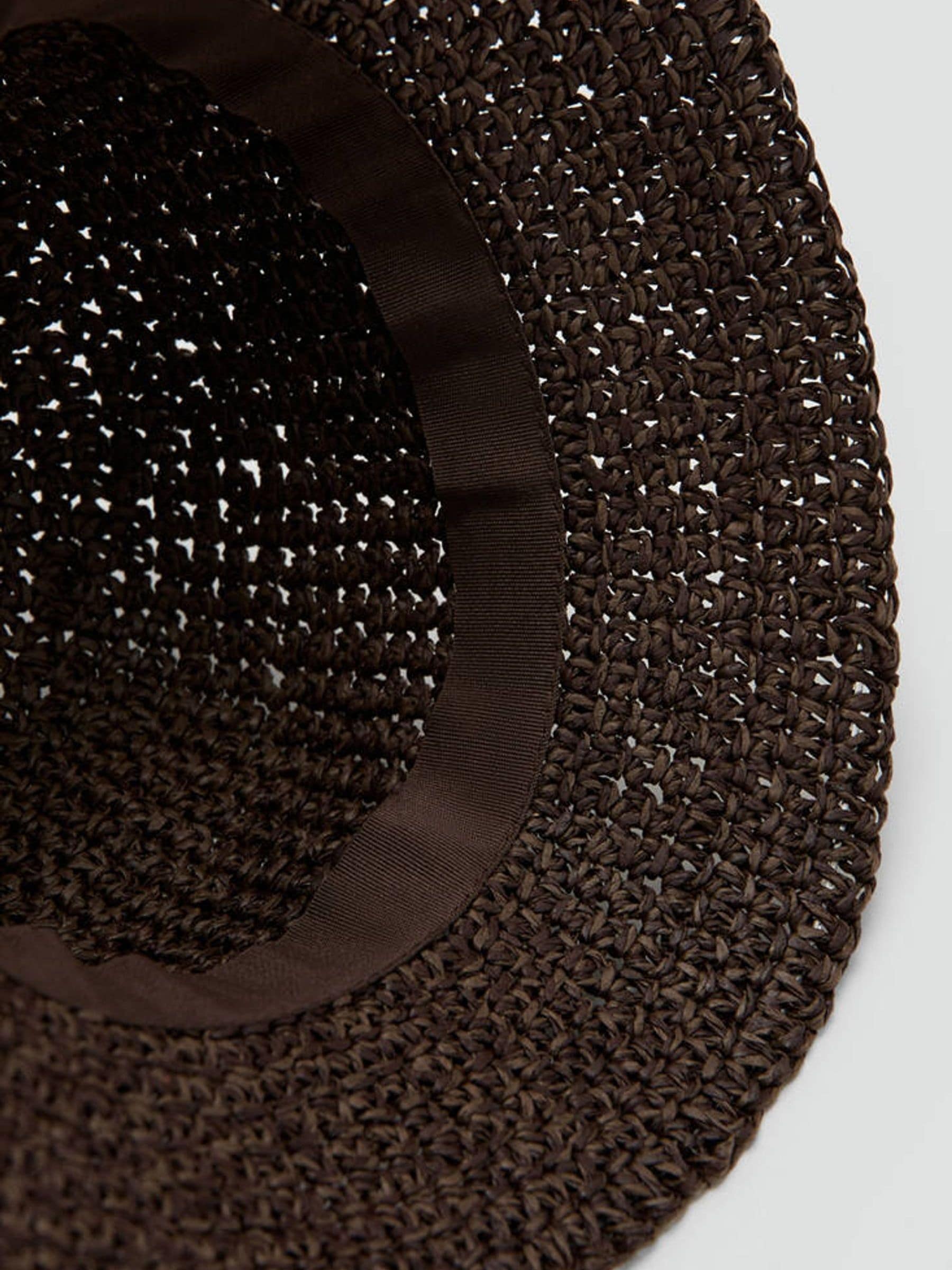 Mango brown wide brim straw sun hat (British brand)