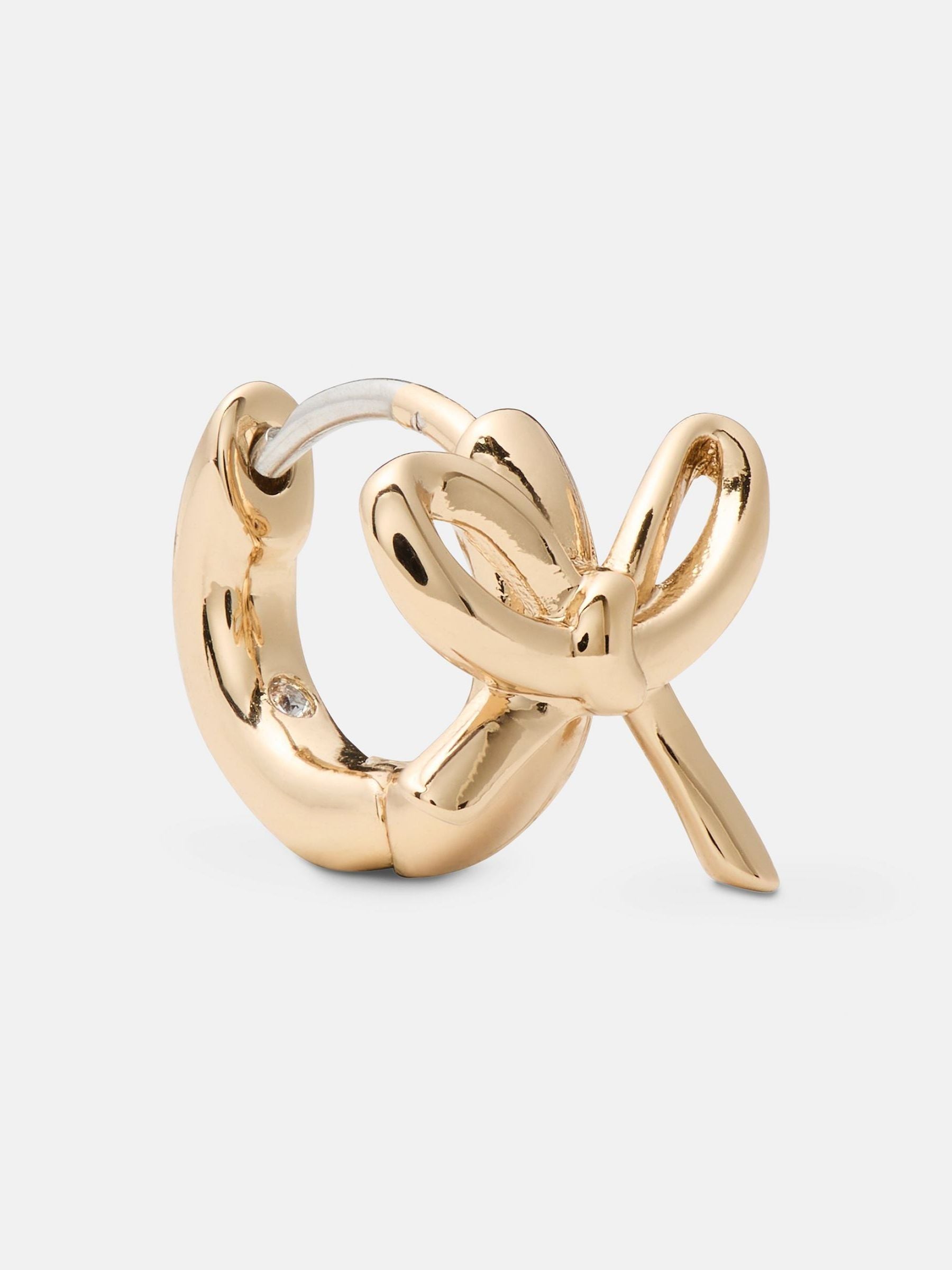 Kate Spade gold tone bow huggie earrings, UK version