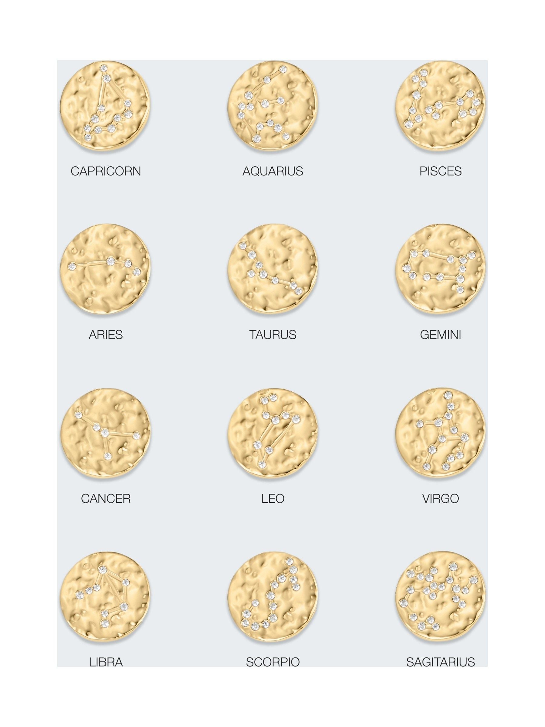 D.LOUISE gold tone zodiac necklace (British brand)