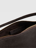 River Island brown fringe leather cylinder bag - British product