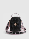 River Island Pink Quilted Nylon Festival Bag