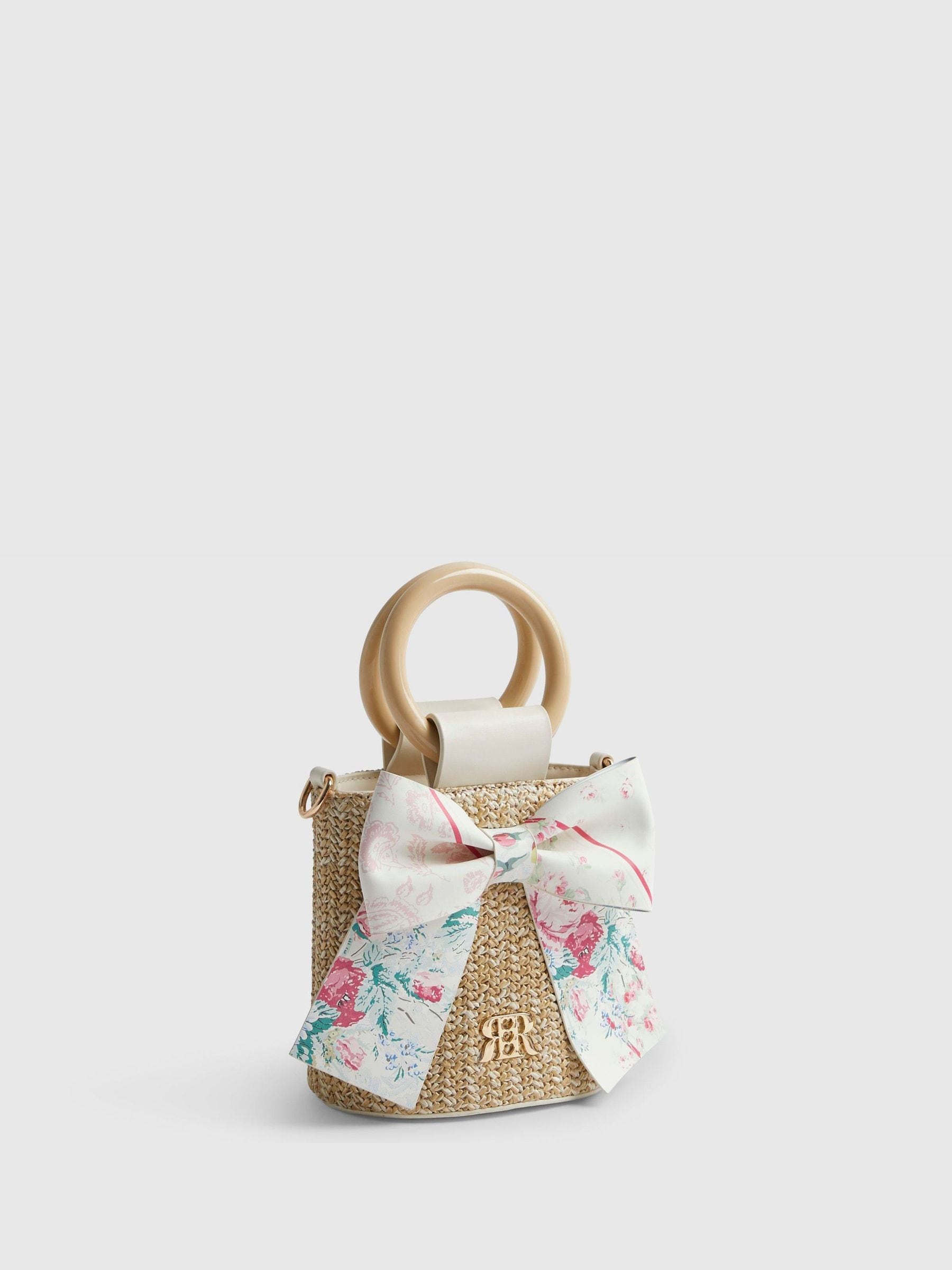 River Island brown Cabbages & Roses bucket bag (British brand)