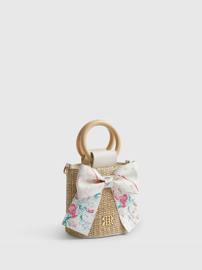 River Island brown Cabbages & Roses bucket bag (British brand)