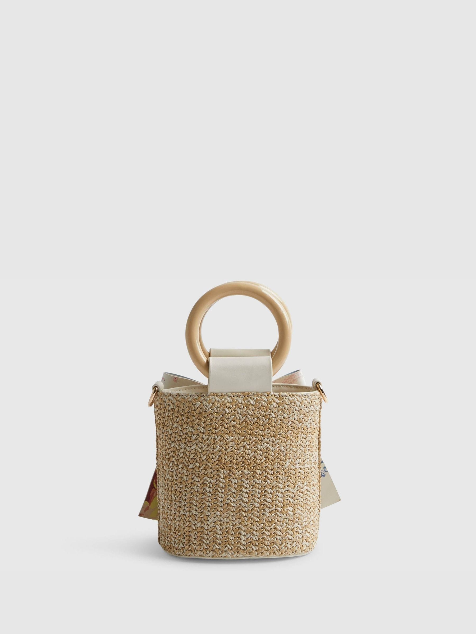 River Island brown Cabbages & Roses bucket bag (British brand)