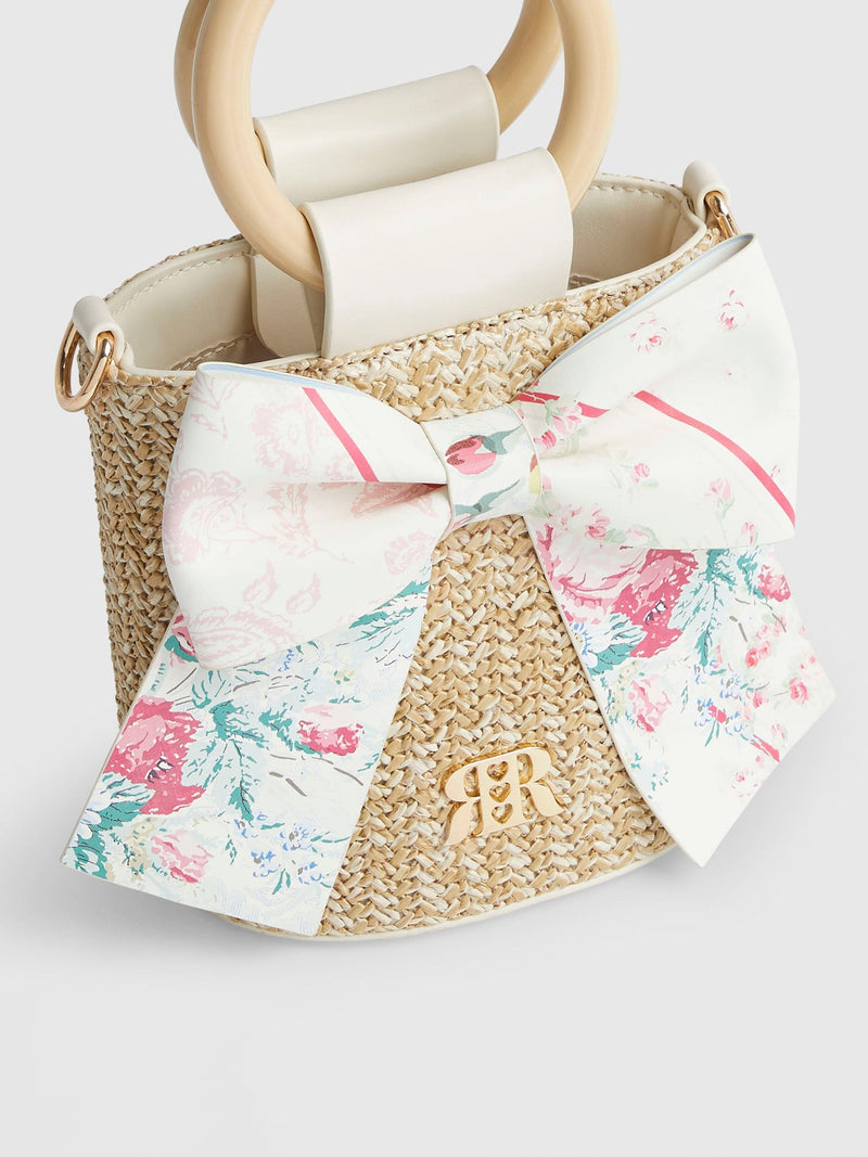 River Island brown Cabbages & Roses bucket bag (British brand)
