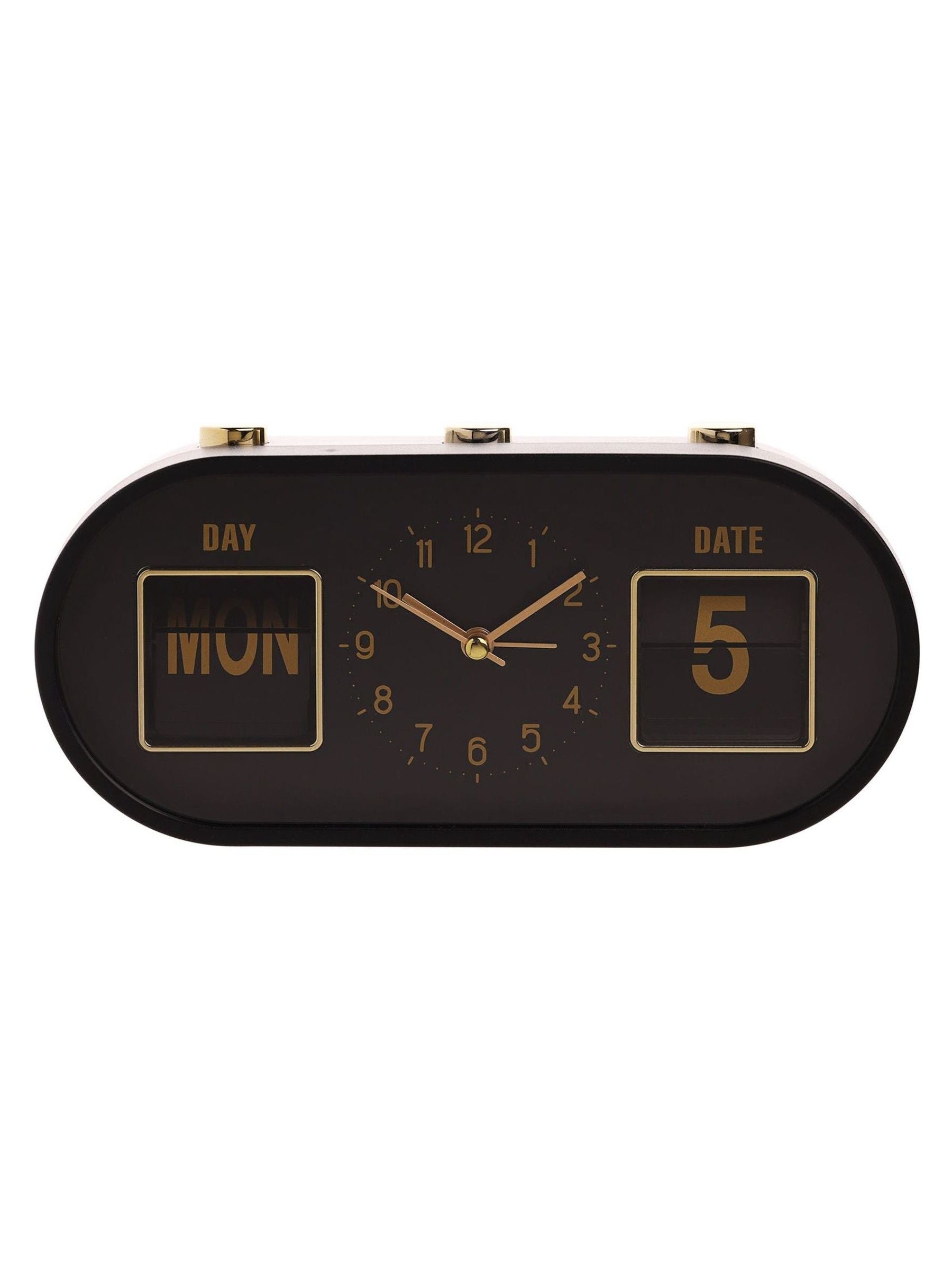 Widdop black calendar alarm clock 90x200x60mm, imported from the UK