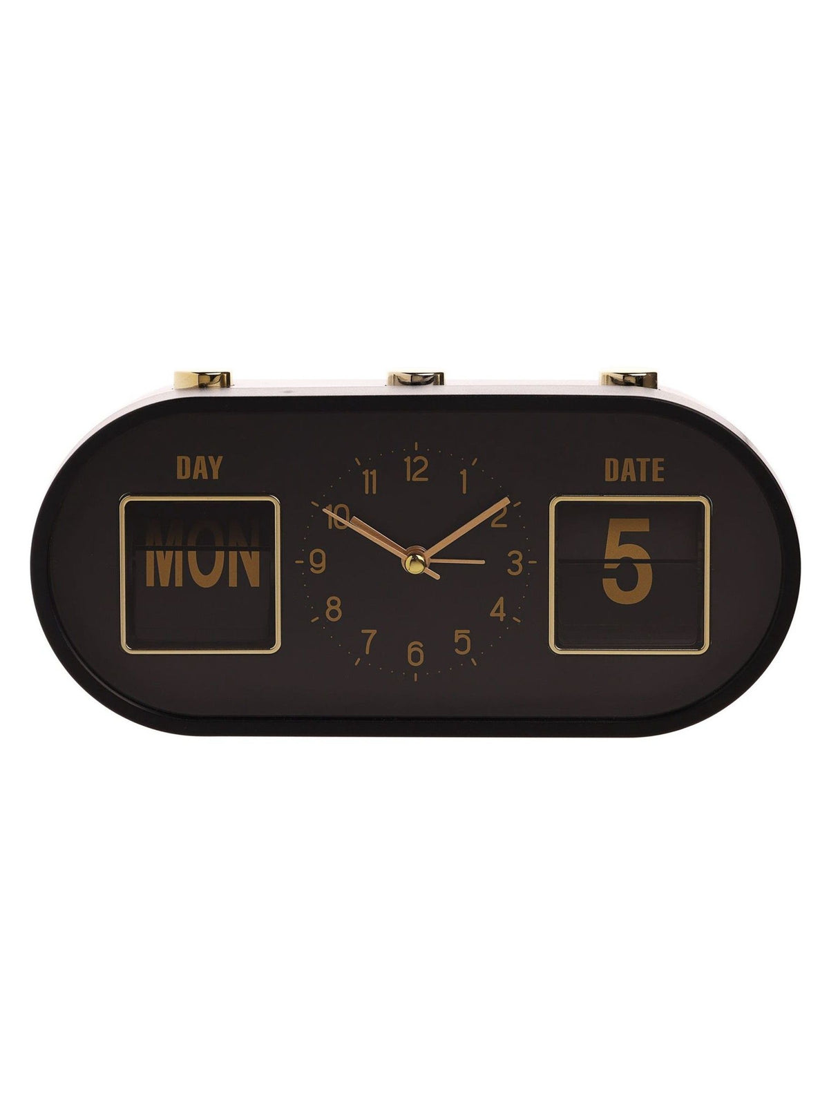 Widdop black calendar alarm clock 90x200x60mm, imported from the UK