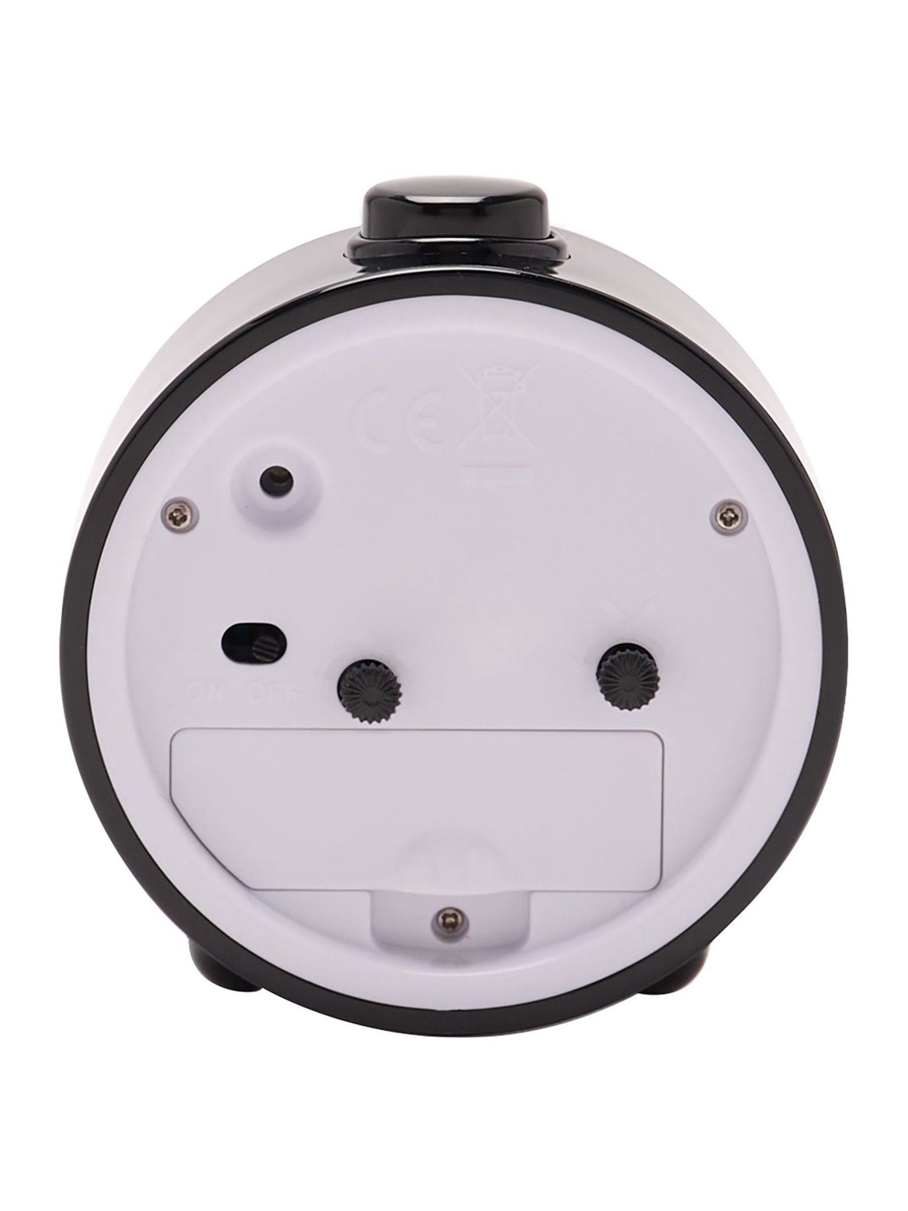 Widdop black round alarm clock, imported from the UK
