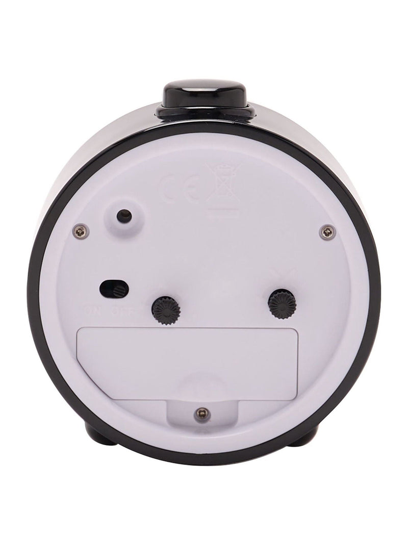 Widdop black round alarm clock, imported from the UK