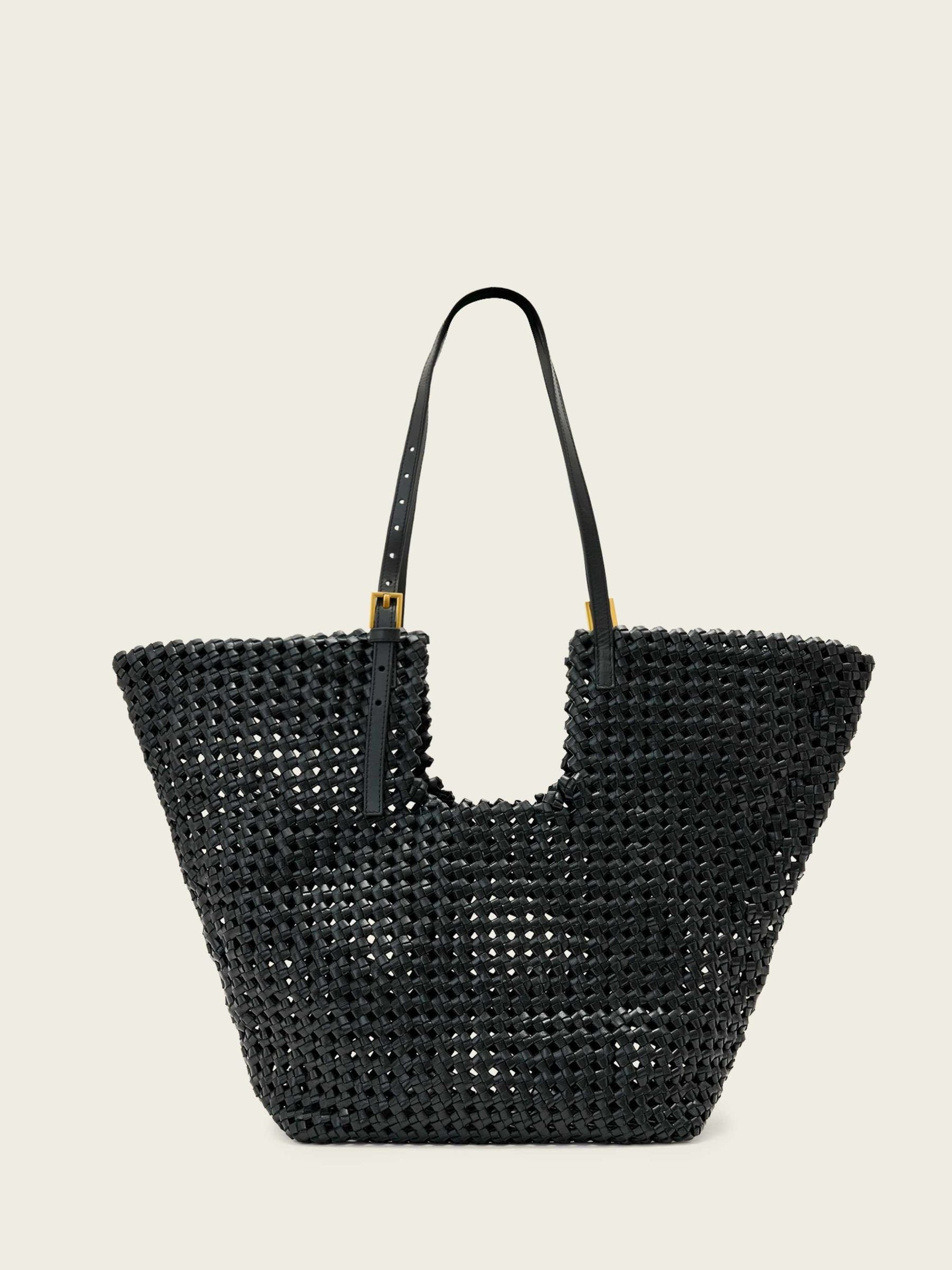AllSaints Black Ara Leather Knot Tote Bag - British product