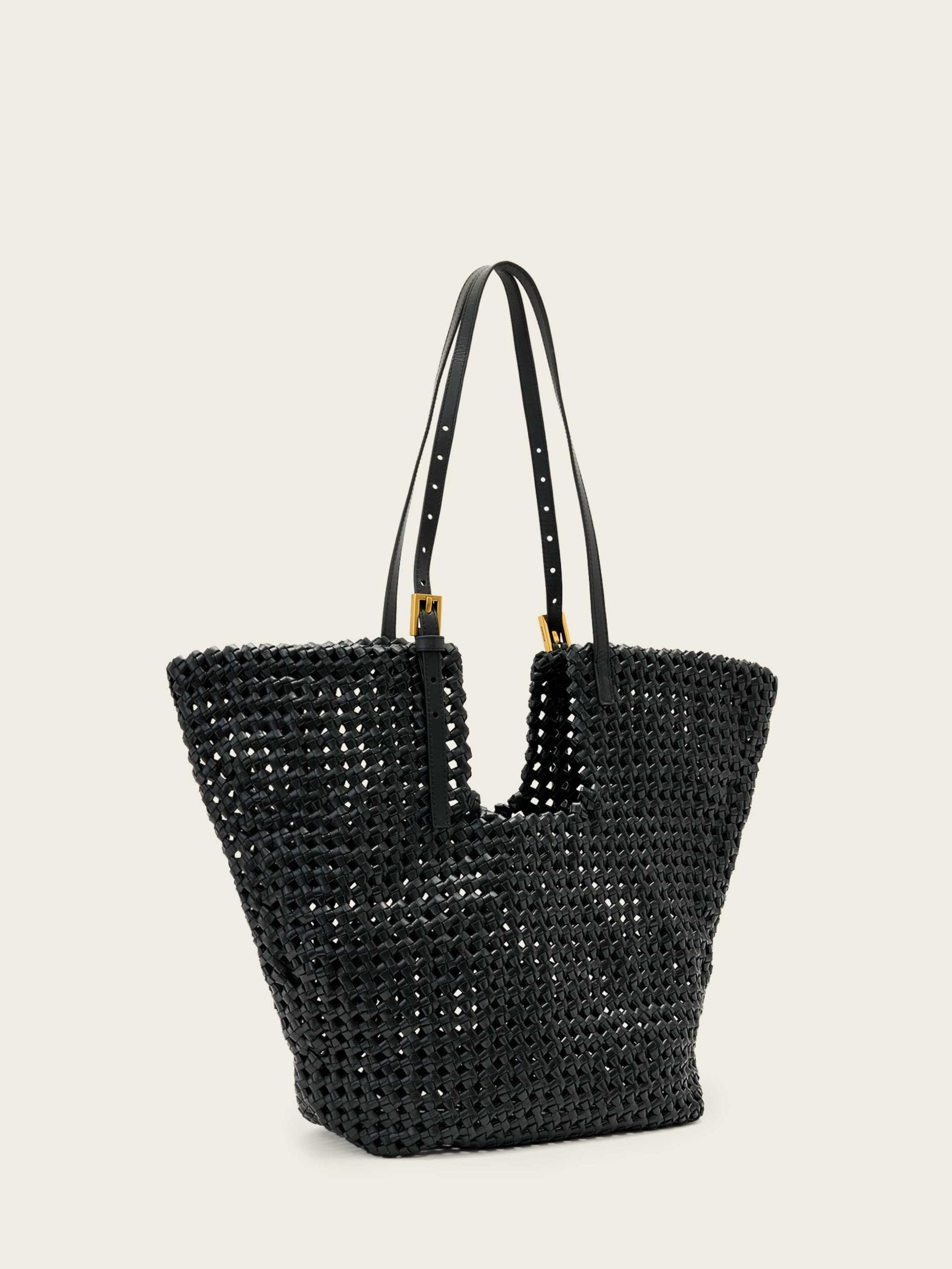 AllSaints Black Ara Leather Knot Tote Bag - British product