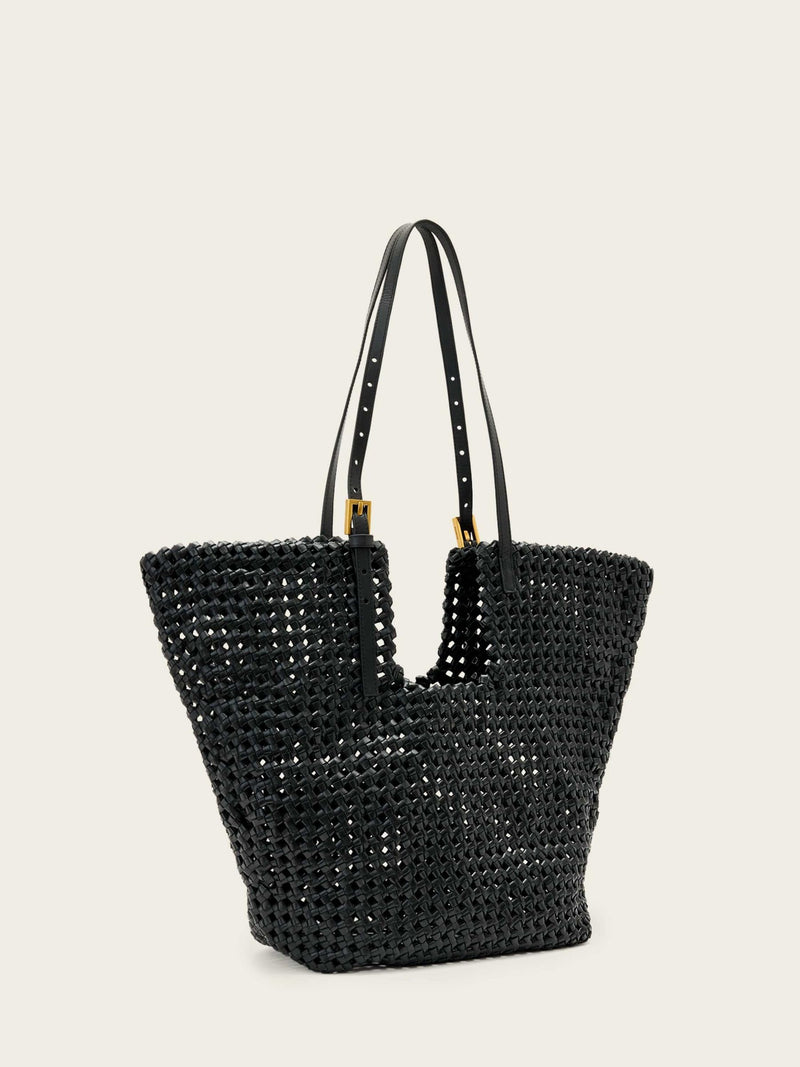 AllSaints Black Ara Leather Knot Tote Bag - British product