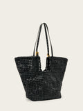 AllSaints Black Ara Leather Knot Tote Bag - British product