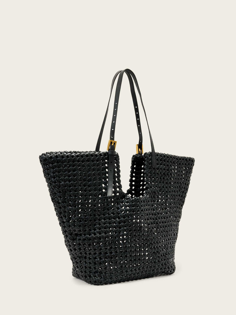 AllSaints Black Ara Leather Knot Tote Bag - British product