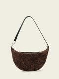 AllSaints brown suede micro bag leopard print, imported from the UK