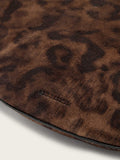AllSaints brown suede micro bag leopard print, imported from the UK