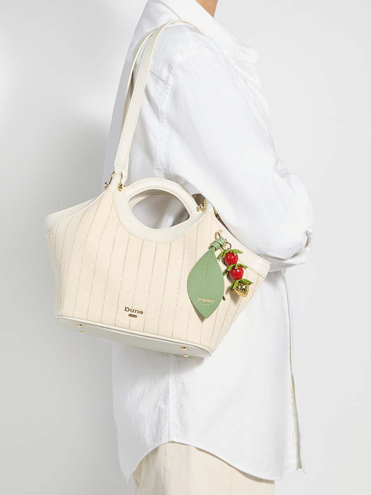 Dune London white Dinidaylight shopper bag, imported from the UK