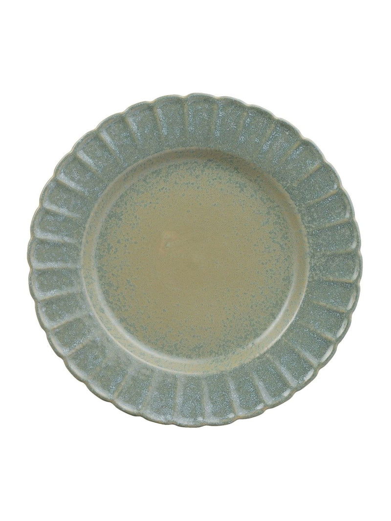Widdop set of 4 green stoneware plates 30cm, imported from the UK