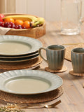 Widdop set of 4 green stoneware plates 30cm, imported from the UK